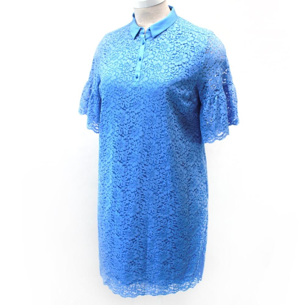 New Banana Republic lined lace collared blue dress pockets XL Retail $148